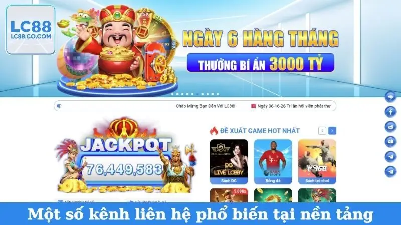 Một số kênh liên hệ phổ biến tại nền tảng